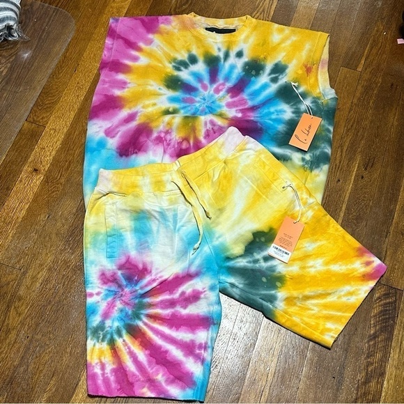 Le detresse 2 pc tropical sweat shorts set Large - Picture 3 of 7